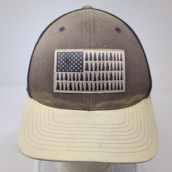 Columbia Fitted Mesh Back Trucker Hat Multicolor Medium Tree Flag Outdoor - Picture 2 of 10